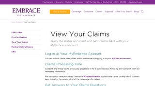 View Your Pet Insurance Claims | Embrace