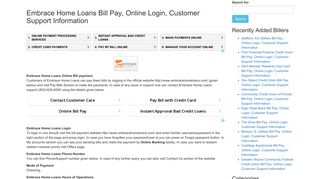 Embrace Home Loans Bill Pay, Online Login, Customer Support ...