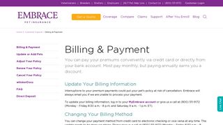 Billing and Payment Information | EMBRACE - Embrace Pet Insurance