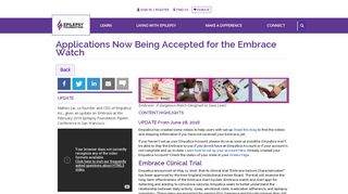 Applications Now Being Accepted for the Embrace Watch | Epilepsy ...