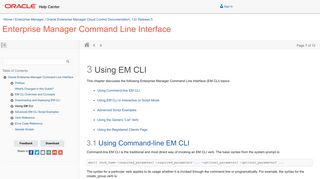 Using EM CLI - Oracle Docs