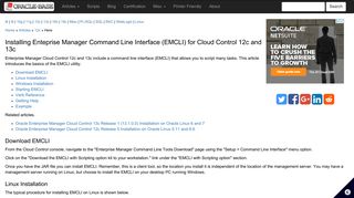 Installing Enteprise Manager Command Line Interface (EMCLI)