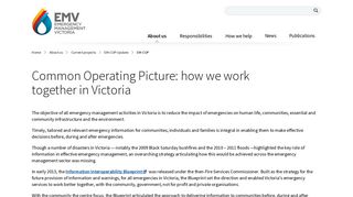 Common Operating Picture: how we work together in Victoria ...