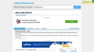 mail.emcure.in at WI. Welcome to bizmail+ - Login - Website Informer