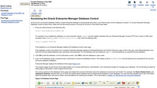 Accessing the Oracle Enterprise Manager Database Control