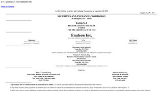 Emdeon Inc. - SEC.gov