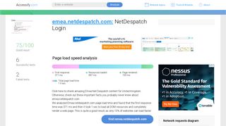Access emea.netdespatch.com. NetDespatch Login