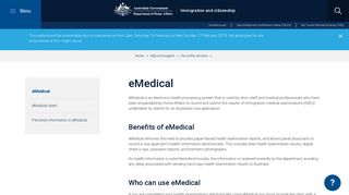 eMedical - Immigration and citizenship - Department of Home Affairs