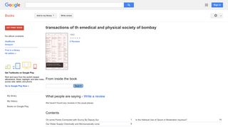 transactions of th emedical and physical society of bombay