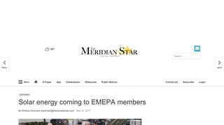Solar energy coming to EMEPA members | Local News | meridianstar ...