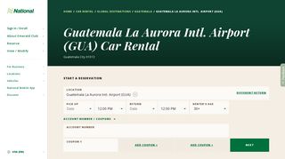 Car Rental in Guatemala La Aurora Int'l Airport (GUA) | National Car ...