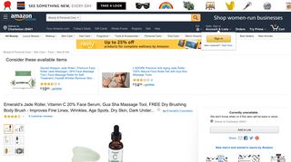 Amazon.com: Emerald's Jade Roller, Vitamin C 20% Face Serum, Gua ...