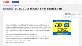 Hr Block - DO NOT USE the H&R Block Emerald Card Jan 18, 2019 ...