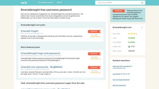 Emeraldinsight free username password - Sur.ly