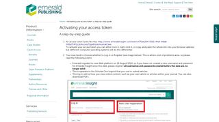 Activating your access token - Emerald Group Publishing