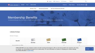Membership Benefits | China Airlines