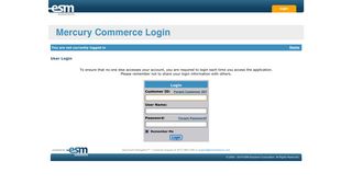 Mercury Commerce Login | esm solutions