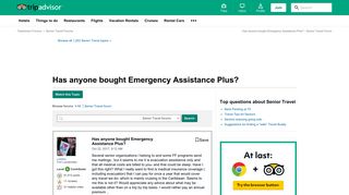 Has anyone bought Emergency Assistance Plus? - Senior Travel Forum ...