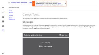 Canvas Tools: Learning Online at Emerson