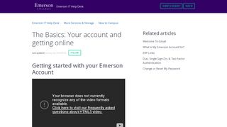 The Basics: Your account and getting online – Emerson IT Help Desk