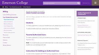 View Student Account | Emerson College