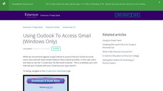 Using Outlook To Access Gmail (Windows Only) - Emerson IT Help Desk