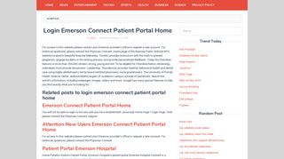 Login Emerson Connect Patient Portal Home | Trending News Today