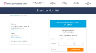 Emerson Hospital | MedicalRecords.com