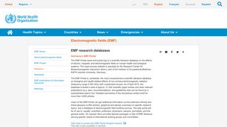 WHO | EMF research databases