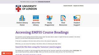 Accessing EMFSS Course Readings | The Online Library
