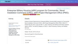Enterprise Military Housing (eMH) program for Commander, Naval ...