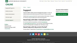 Canvas Support - Eastern Michigan University