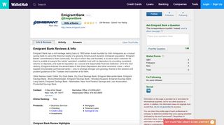 Emigrant Bank Reviews: 338 User Ratings - WalletHub