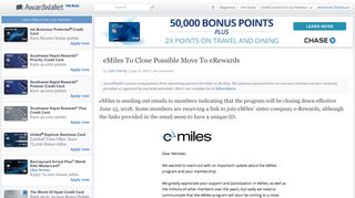 eMiles To Close Possible Move To eRewards - AwardWallet Blog
