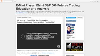 E-Mini Player: EMini S&P 500 Futures Trading Education and Analysis