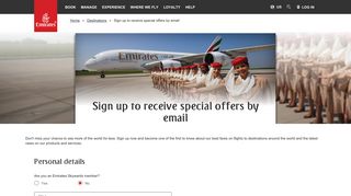 Sign up to receive special offers by email | Campaigns ... - Emirates