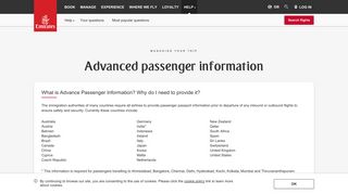 What is Advance Passenger Information? Why do I need to ... - Emirates