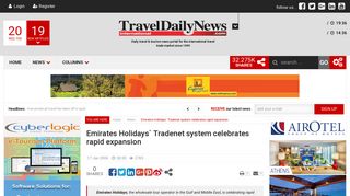 Emirates Holidays` Tradenet system celebrates rapid expansion ...