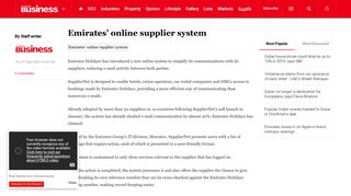 Emirates' online supplier system - ArabianBusiness.com