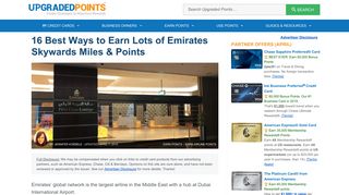 16 Best Ways to Earn Lots of Emirates Skywards Miles & Points [2019]