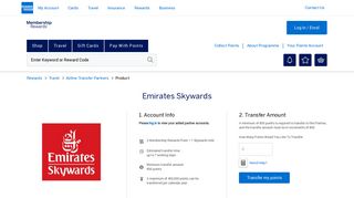 Emirates Emirates Skywards Membership Rewards® Transfer Points