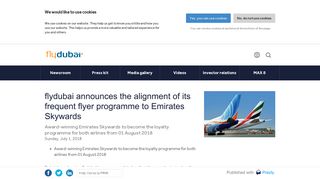 flydubai announces the alignment of its frequent flyer programme to ...