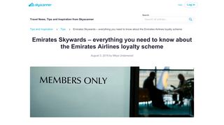 Emirates Skywards - everything you need to know about the Emirates ...