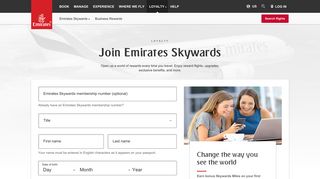 Join Emirates Skywards | Emirates United States