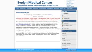 Evelyn Medical Centre - Login Patient Access