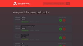 emispendis.kemenag.go.id passwords - BugMeNot