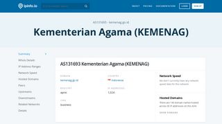 AS131693 Kementerian Agama (KEMENAG) - IPinfo IP Address ...