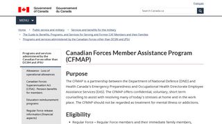 Canadian Forces Member Assistance Program (CFMAP) - Canada.ca