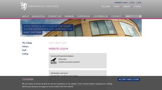 Website Login | Emmanuel College, Cambridge