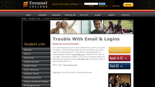 Trouble With Email & Logins | Emmanuel College
